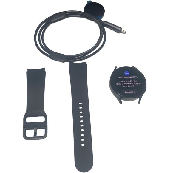 Samsung Galaxy Watch4 44mm Bluetooth GPS WiFi NFC Smartwatch Black SM-R870 ECG - Picture 1 of 10